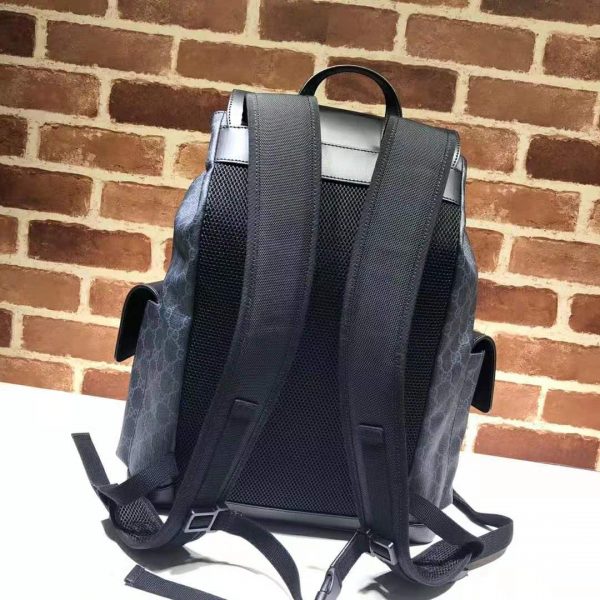 Gucci GG Unisex GG Black Backpack in BlackGrey Soft GG Supreme Canvas (4)