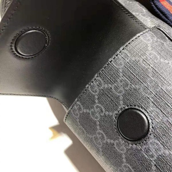 Gucci GG Unisex GG Black Backpack in BlackGrey Soft GG Supreme Canvas (7)