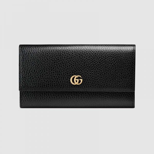 Gucci GG Unisex GG Marmont Leather Continental Wallet in Leather-Black (1)