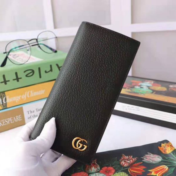 Gucci GG Unisex GG Marmont Leather Long ID Wallet in Black Leather (2)