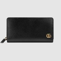 Gucci GG Unisex GG Marmont Leather Zip Around Wallet in Black Leather (1)