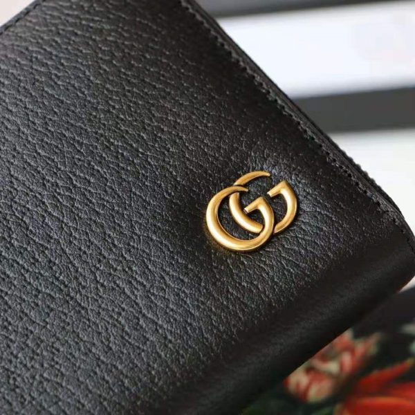 Gucci GG Unisex GG Marmont Leather Zip Around Wallet in Black Leather (4)