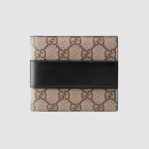 Gucci GG Unisex GG Supreme Wallet in BeigeEbony GG Supreme Canvas