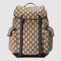 Gucci GG Unisex Large GG Wool Backpack in Wool and Leather-Blue (1)