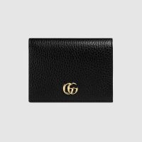 Gucci GG Unisex Leather Card Case Wallet in Textured Leather with Double G-Pink