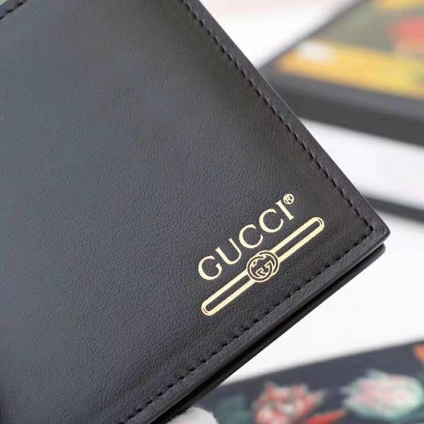 Gucci GG Unisex Leather Wallet with Gucci Logo in Black Leather (4)