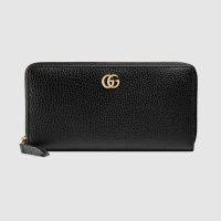 Gucci GG Unisex Leather Zip Around Wallet in Black Leather (1)