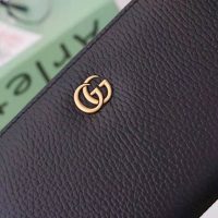 Gucci GG Unisex Leather Zip Around Wallet in Black Leather (1)