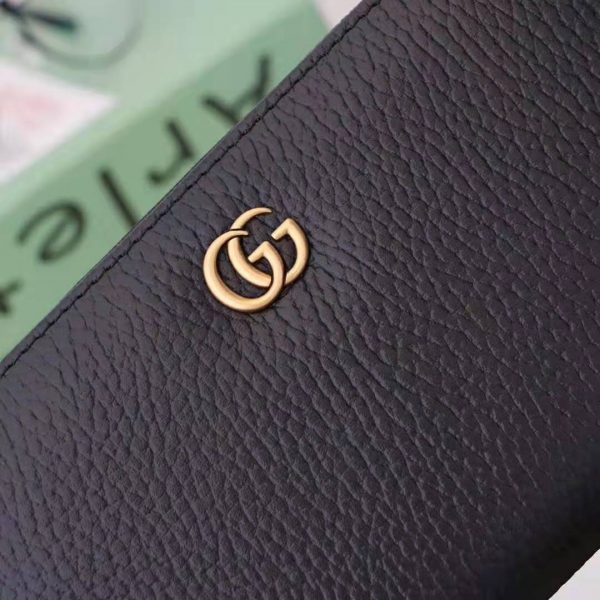 Gucci GG Unisex Leather Zip Around Wallet in Black Leather (4)
