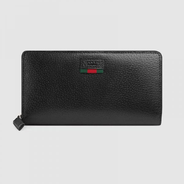 gucci leather zip around wallet