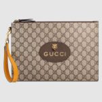Gucci GG Unisex Neo Vintage GG Supreme Pouch in BeigeEbony GG Supreme Canvas