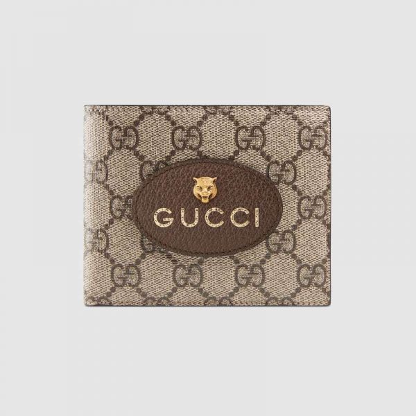 Gucci GG Unisex Neo Vintage GG Supreme Wallet in BeigeEbony GG Supreme Canvas (1)