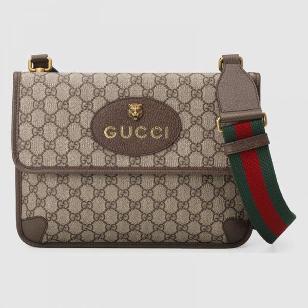 Gucci GG Unisex Neo Vintage Messenger Bag in BeigeEbony GG Supreme Canvas (1)