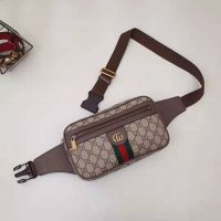 Gucci GG Unisex Ophidia GG Belt Bag in BeigeEbony Soft GG Supreme Canvas (1)