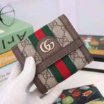 Gucci GG Unisex Ophidia GG French Flap Wallet in Beige/Ebony GG Supreme Canvas - Image 2