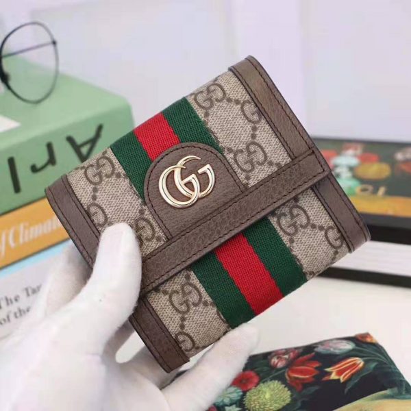 gucci ophidia gg supreme canvas flap wallet on chain