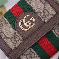 Gucci GG Unisex Ophidia GG French Flap Wallet in BeigeEbony GG Supreme Canvas (1)