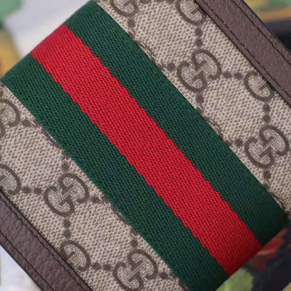 Gucci GG Unisex Ophidia GG French Flap Wallet in BeigeEbony GG Supreme Canvas (5)