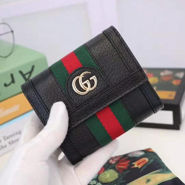 Gucci GG Unisex Ophidia GG French Flap Wallet in Black Leather (2)