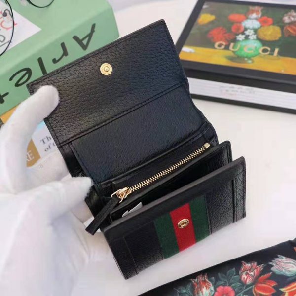 Gucci GG Unisex Ophidia GG French Flap Wallet in Black Leather (9)
