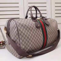 Gucci GG Unisex Ophidia GG Large Carry-On Duffle in BeigeEbony GG Supreme Canvas (1)