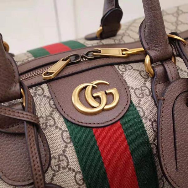 Gucci GG Unisex Ophidia GG Large Carry-On Duffle in BeigeEbony GG Supreme Canvas (5)
