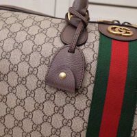 Gucci GG Unisex Ophidia GG Large Carry-On Duffle in BeigeEbony GG Supreme Canvas (1)