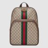 Gucci GG Unisex Ophidia GG Medium Backpack in BeigeEbony GG Supreme Canvas
