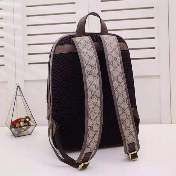 Gucci GG Unisex Ophidia GG Medium Backpack in BeigeEbony GG Supreme Canvas (5)