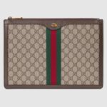 Gucci GG Unisex Ophidia GG Portfolio in BeigeEbony GG Supreme Canvas