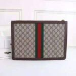 Gucci GG Unisex Ophidia GG Portfolio in Beige/Ebony GG Supreme Canvas - immagine 4