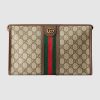 Gucci GG Unisex Ophidia GG Toiletry Case in BeigeEbony GG Supreme Canvas