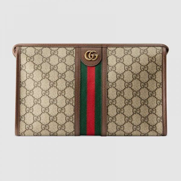 Gucci GG Unisex Ophidia GG Toiletry Case in BeigeEbony GG Supreme Canvas (1)