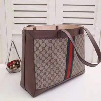 Gucci GG Unisex Ophidia GG Tote in BeigeEbony GG Supreme Canvas (1)