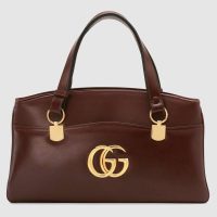 Gucci GG Women Arli Large Top Handle Bag With Gold-Toned Double G Metal Hardware-Maroon