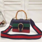 Gucci GG Women Dionysus Medium Top Handle Bag in Blue Gucci Green and Hibiscus Red Leather – Bild 3