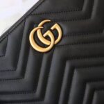 Gucci GG Women GG Marmont Leather Pouch in Black Matelassé Chevron Leather with Heart – Image 4