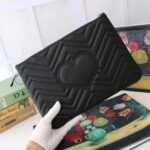 Gucci GG Women GG Marmont Leather Pouch in Black Matelassé Chevron Leather with Heart – Image 6
