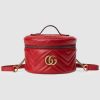 Gucci GG Women GG Marmont Mini Backpack in Matelassé Chevron Leather-Red