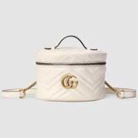 Gucci GG Women GG Marmont Mini Backpack in Matelassé Chevron Leather-Red (1)
