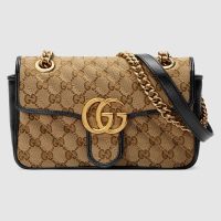 Gucci GG Women GG Marmont Mini Bag in BeigeEbony Original GG Canvas (1)