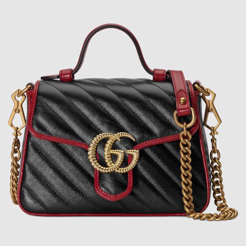 gg marmont mini chevron leather satchel bag