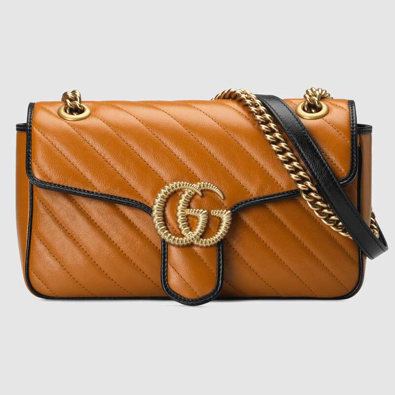 Gucci GG Women GG Marmont Small Shoulder Bag in Diagonal Matelassé 