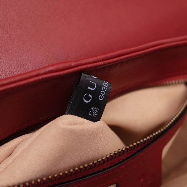 Gucci GG Women GG Marmont Small Top Handle Bag in Black Diagonal Matelassé Leather (10)