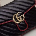 Gucci GG Women GG Marmont Small Top Handle Bag in Black Diagonal Matelassé Leather - Image 7