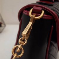 Gucci GG Women GG Marmont Small Top Handle Bag in Black Diagonal Matelassé Leather (1)