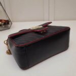 Gucci GG Women GG Marmont Small Top Handle Bag in Black Diagonal Matelassé Leather - Image 5