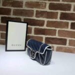 Gucci GG Women GG Marmont Super Mini Bag in Blue Diagonal Matelassé Leather - Imagen 3