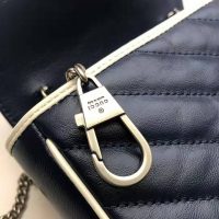 Gucci GG Women GG Marmont Super Mini Bag in Blue Diagonal Matelassé Leather (1)