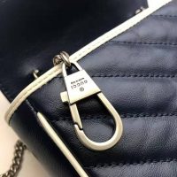 Gucci GG Women GG Marmont Super Mini Bag in Blue Diagonal Matelassé Leather (1)